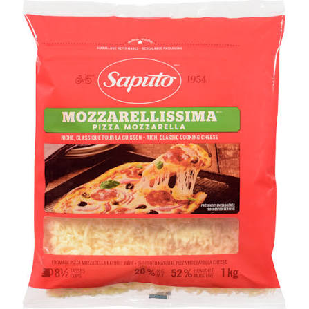 Saputo pizza mozz shred 20% mf 3kg