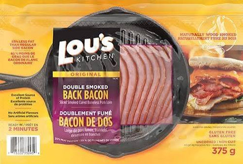 Lou's Back Bacon Double Smoked 375G