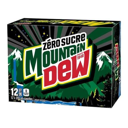 MOUNTAIN DEW ZERO SUCRE 12x355 ML