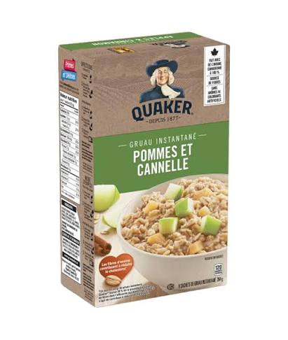 Quaker gruau inst pommes cannelle 264g