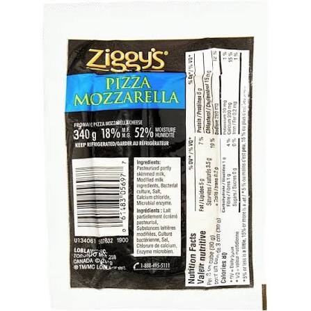Ziggy 5 Mozzarella Boul 340G
