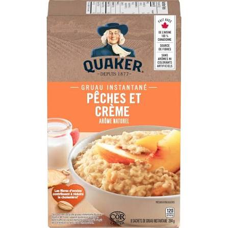 Quaker gruau inst peche creme 264g