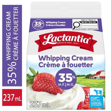Lactantia creme fouet 35% 237ml