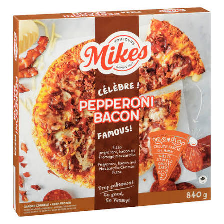 Mikes stfd pep bacon pizza 840g
