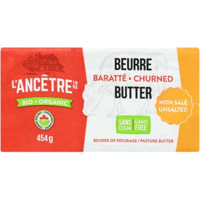 Ancetre Beurre Non Sale Bio 454G