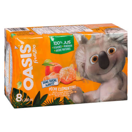 OASIS FRUITZOO PECHE/CLEMENT. 8x200ML