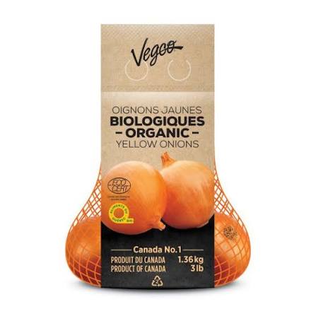 Oignons jaunes bio 3lb 1.36kg