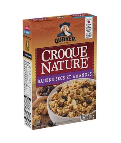 Quaker cereale raisin amande 510g
