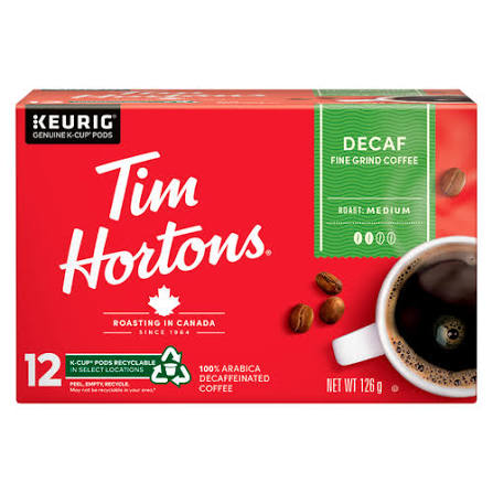 TIM HORTON DECAF K CUP 126G